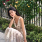 floral embroidery design mermaid dress women's summer long dress     S5727