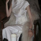 Satin elegant dress pleated Party Dress     S6150