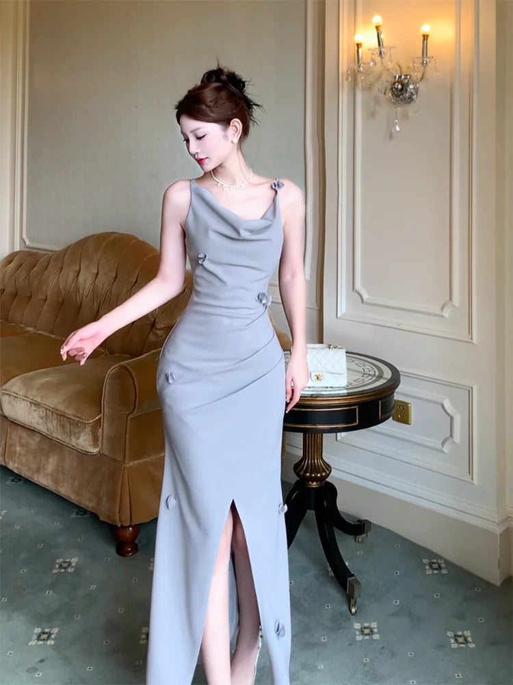 long sleeveless dress party evening dress    S6101