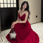 Backless evening dress red long party dress      S6162