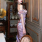 Birthday dress purple off-shoulder dress for women     S5733