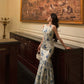 Floral mermaid dress for women new retro party dress     S5619