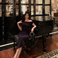 Purple off-shoulder sexy dress party dress    S5612