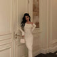 Off-shoulder knitted dress for women winter new party dress     S5638