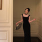 Elegant black cheongsam dress for women new style party dress     S5706