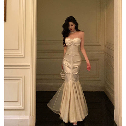 Banquet dress sexy satin mermaid party dress      S5549