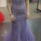 Fully embellished low cut mermaid gown      S4053