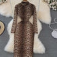 sexy leopard print for women long-sleeved long skirt     S3888