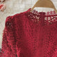New style round neck puff sleeve lace dress     S3887