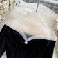 Stylish velvet tops long sleeve see through tops    S2534