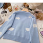 Design contrast color long sleeve knitted cardigan      S2527
