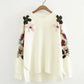 Lovely flowers long sleeve sweater     S2546