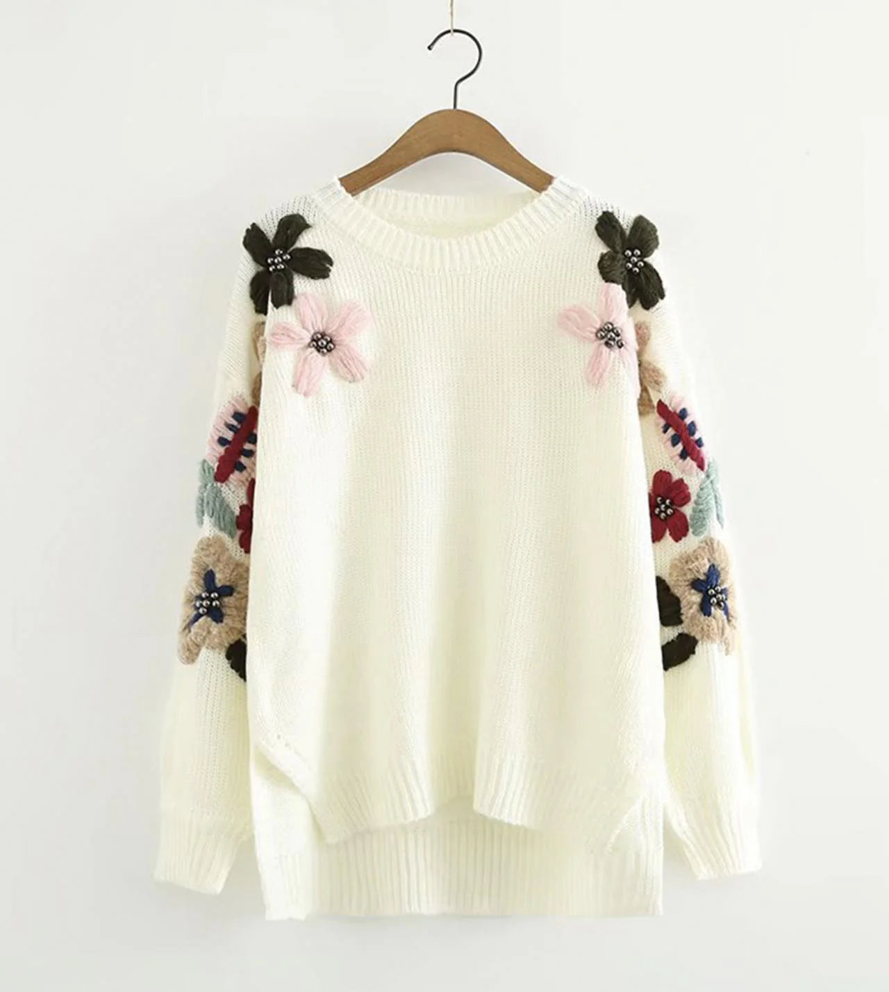 Lovely flowers long sleeve sweater     S2546