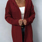 Women's Sweater Cardigan Cable-Knit Longline Hooded Cardigan     S2779