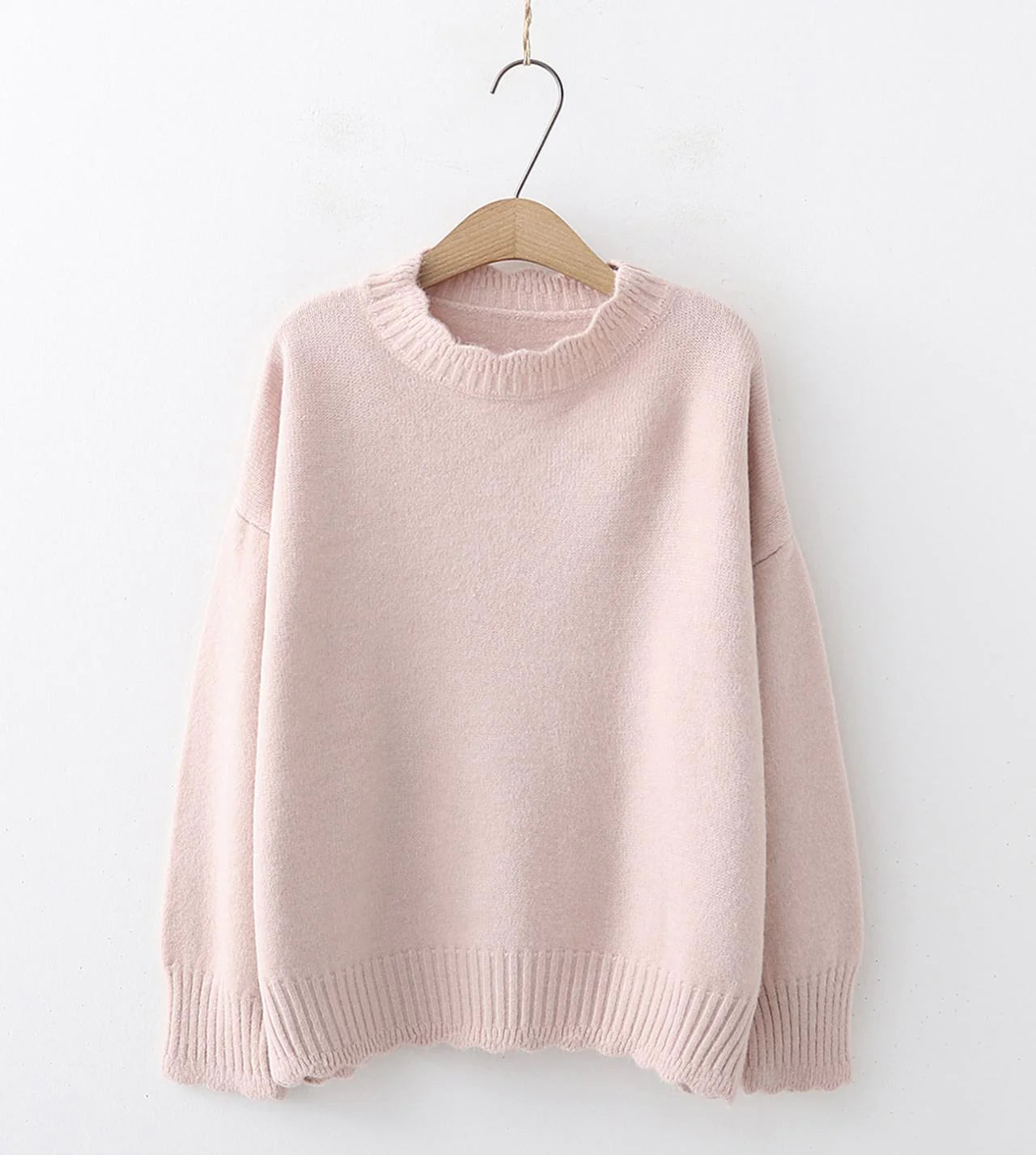 Simple round neck sweater long sleeve sweater     S2547