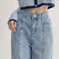 SEAM DETAIL WASHED BOYFRIEND JEANS      S2823