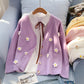 Cute flowers sweater long sleeve sweater sweater coat spring and autumn clothing      S2520