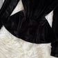 Stylish velvet tops long sleeve see through tops    S2534