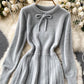 Sweater A line long sleeve sweater dress     S4674