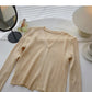 Candy V-neck one button cardigan versatile long sleeve short top      S2528