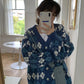 Argyle Pattern V-Neck Knitted Cardigan Sweater    S2792