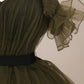 Green Tulle Long A-Line Prom Dress, Elegant Sweetheart Neck Evening Party Dress  S7315
