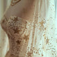 Sparkly Star Sequins Prom Dresses, Champagne Tulle A-Line Formal Dresses      S7314