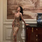 ribbon long-sleeved dress new design party dress    S5527