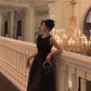 black sleeveless dress for women new style princess puffy long party dress     S5532