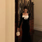 Bowknot velvet dress for women new style long party dress      S5555
