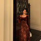 New style velvet splicing dress party dress    S5523