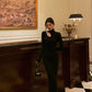Black high neck knitted dress women evening dress    S5505