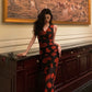 Retro sleeveless dress for women new elegant printed long dress     S5581