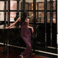 Purple halter neck suspender dress new sexy long party dress      S5580