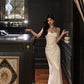 White pleated suspender dress new design party dress    S5526