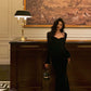 Black halter neck velvet dress new party dress     S5586