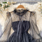 Cute tulle long sleeve dress A line short dress     S245