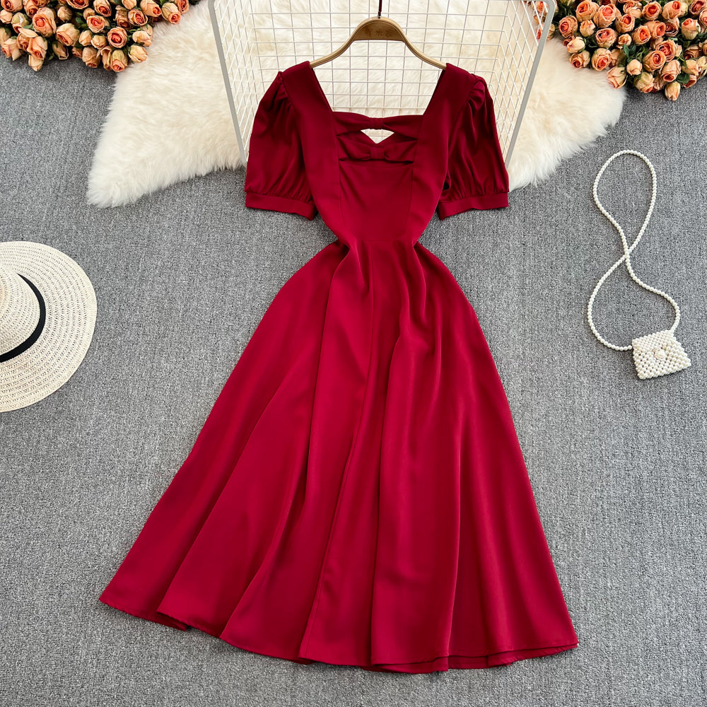 Cute bow A line short dress fashion dress    S483