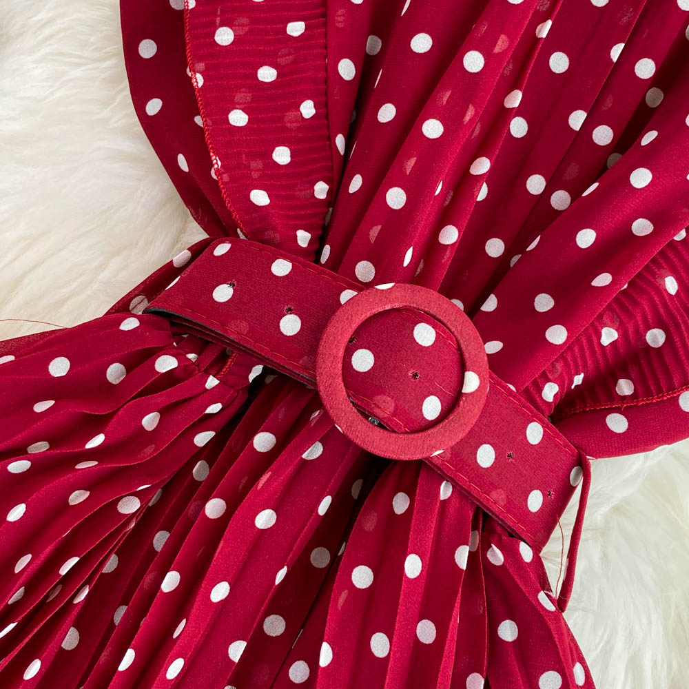 Cute polka dot A-line dress    S309