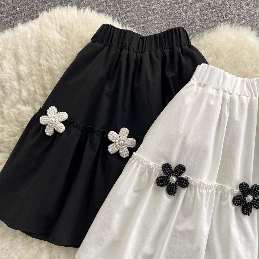 Cute A line flower skirt     S435