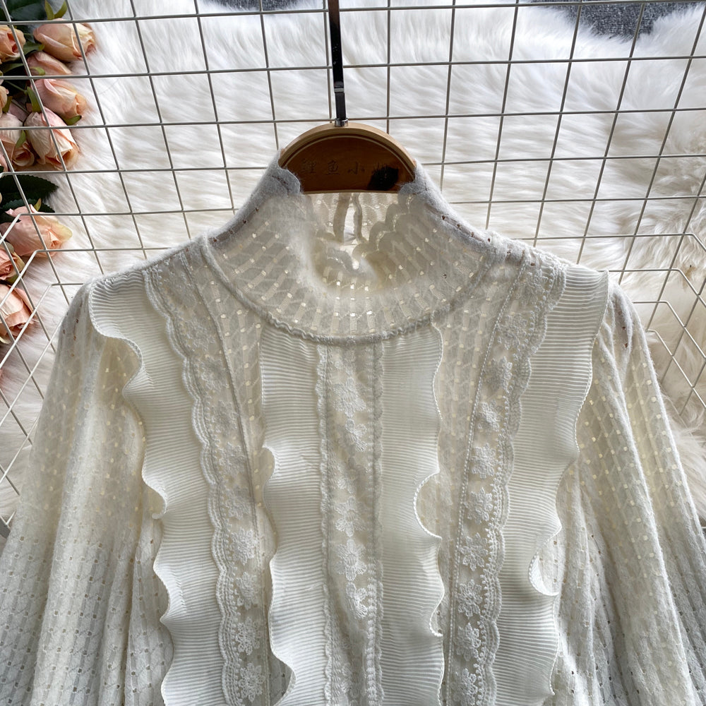 Cute lace long sleeve tops    S530