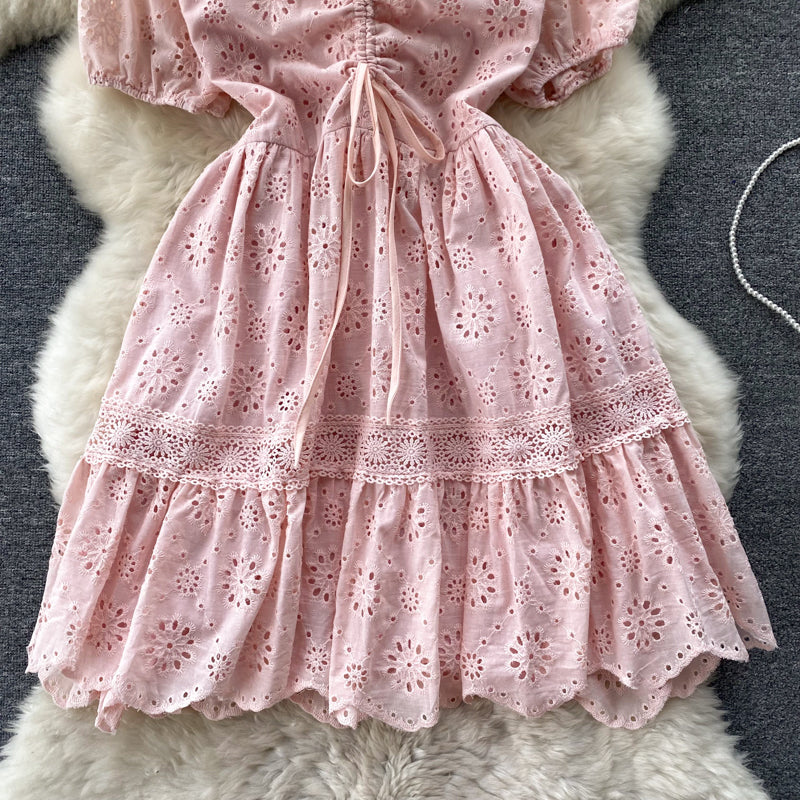 Cute V-neck short dress fashion dress     S294