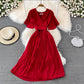 Simple v neck short dress A line fashion dress   S498