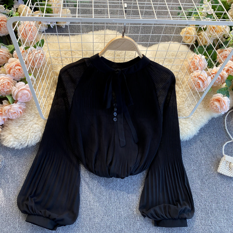 Cute chiffon long sleeve tops    S226