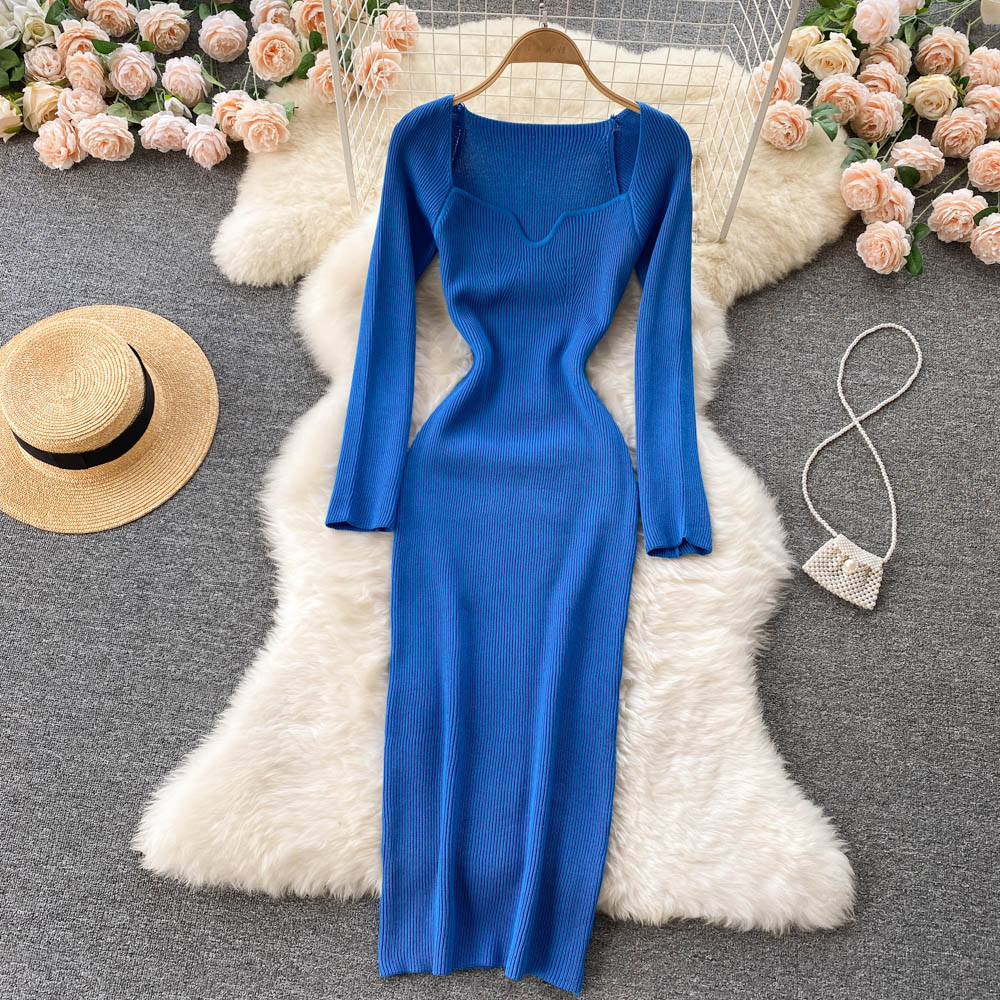 Fashionable Long Sleeve Knit Dress     S284