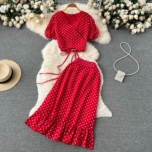 Cute A line two pieces dress fashion dress    S339