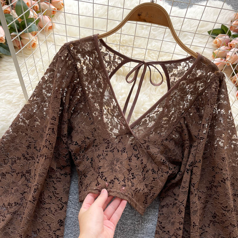 Cute lace long sleeve tops  S29