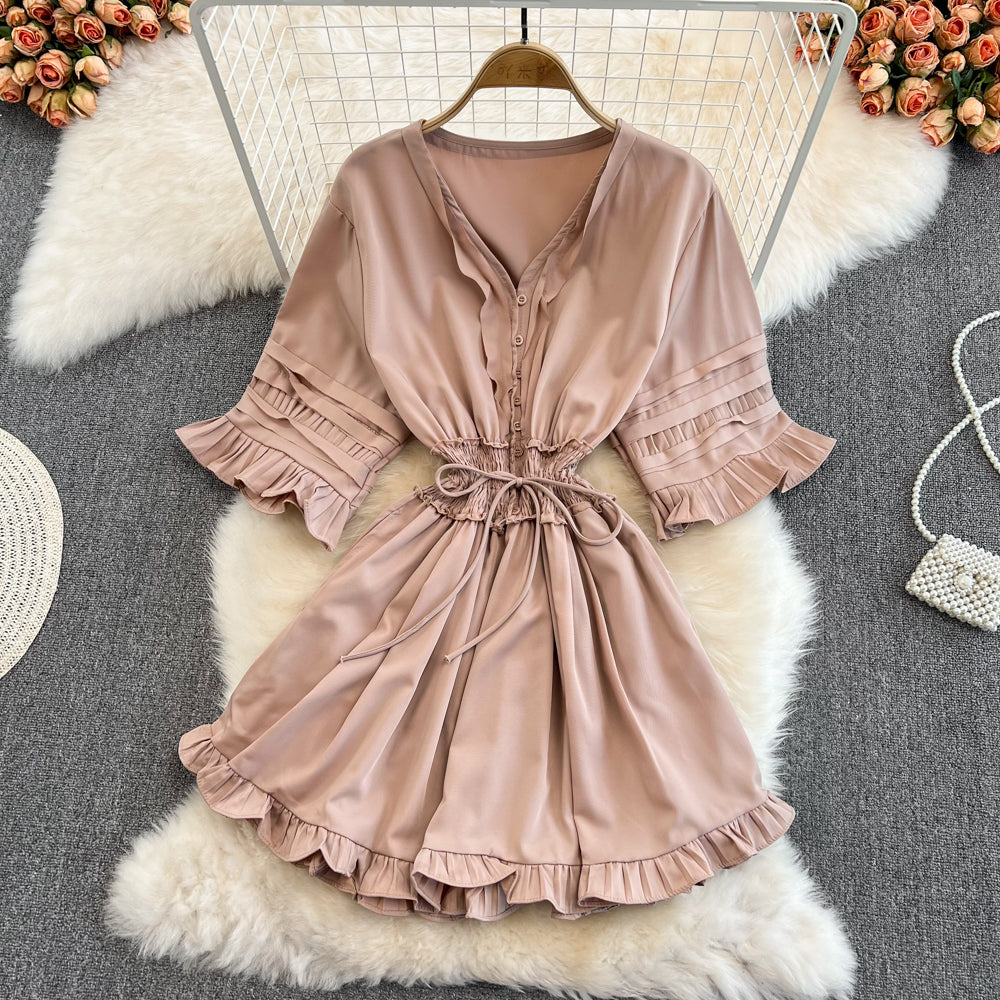 Cute v neck short dress A line fashion dress    S451