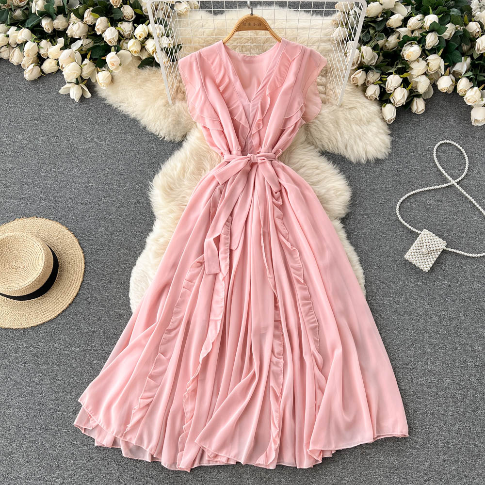 Cute v neck short dress fashion dress     S366