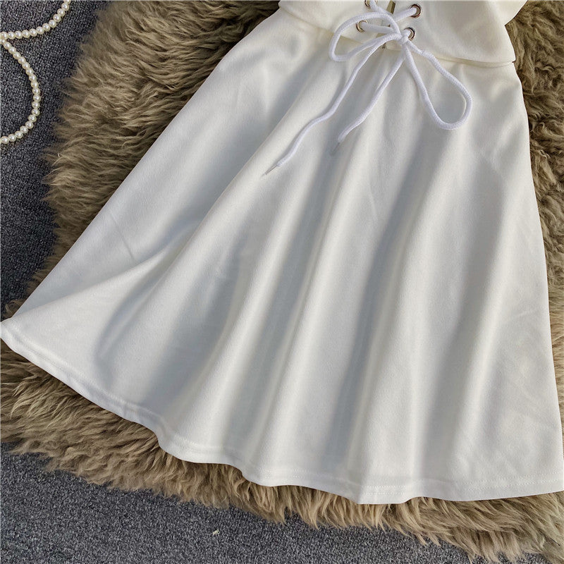 A line lace up dress fashion dress     S233